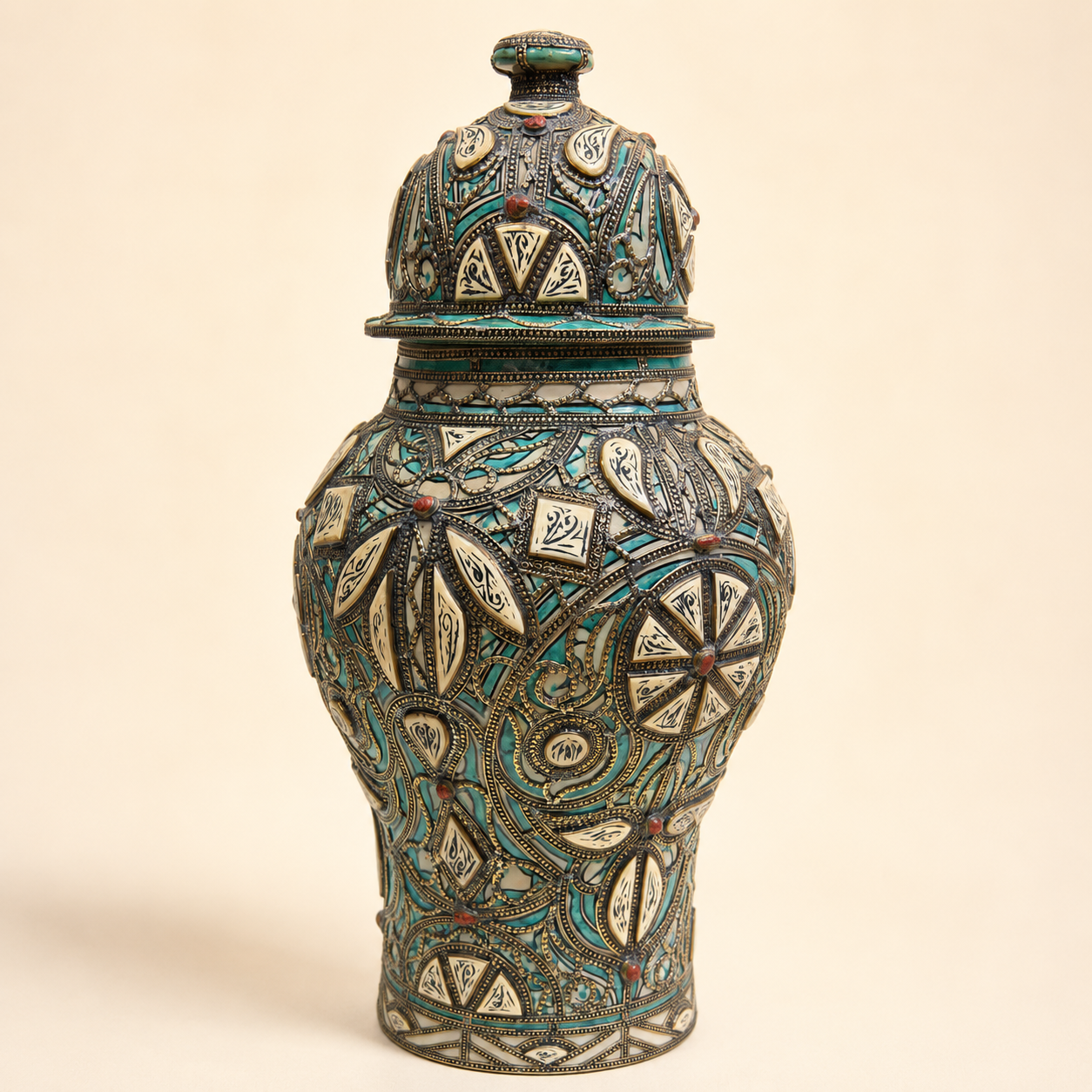 Turquoise Covered Vase